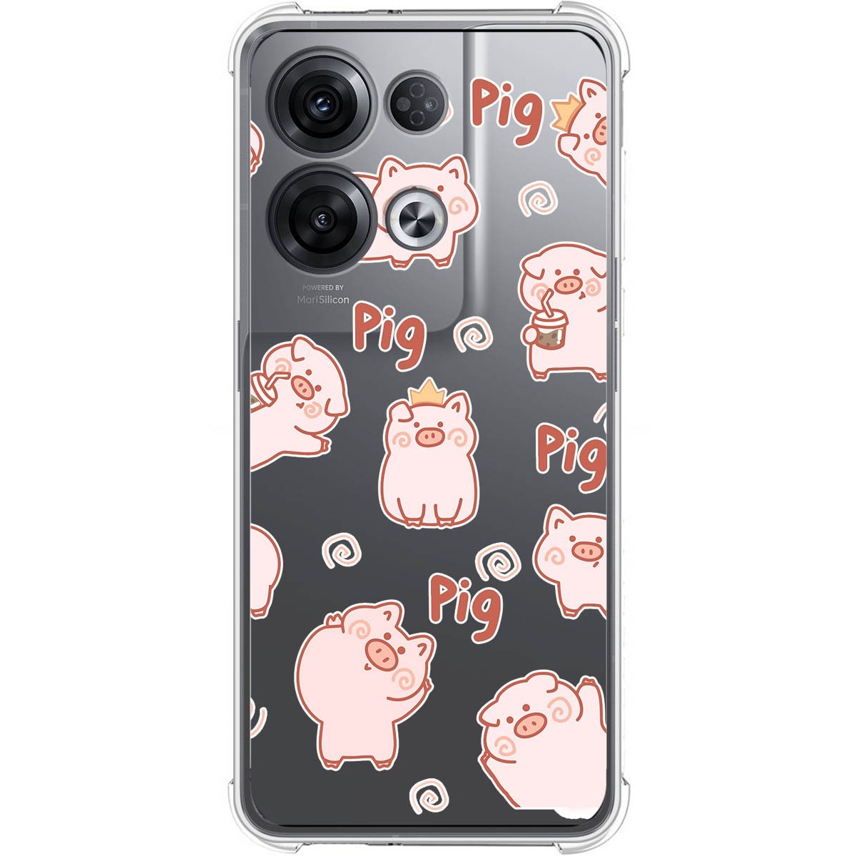 Funda Silicona Antigolpes para Oppo Reno 8 Pro 5G diseño Cerdos Dibujos