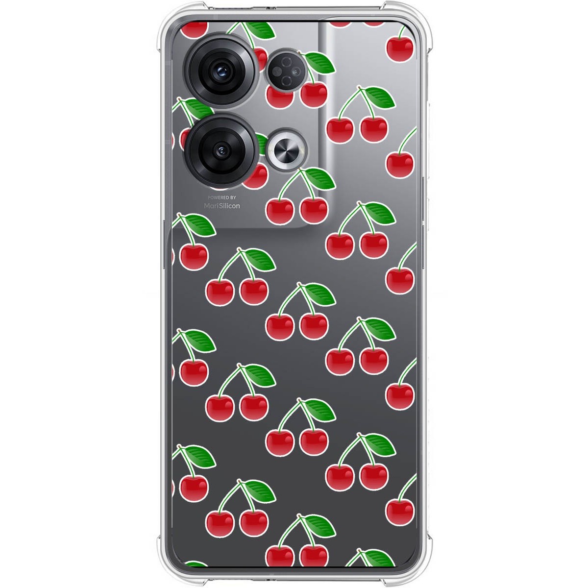 Funda Silicona Antigolpes para Oppo Reno 8 Pro 5G diseño Cerezas Dibujos