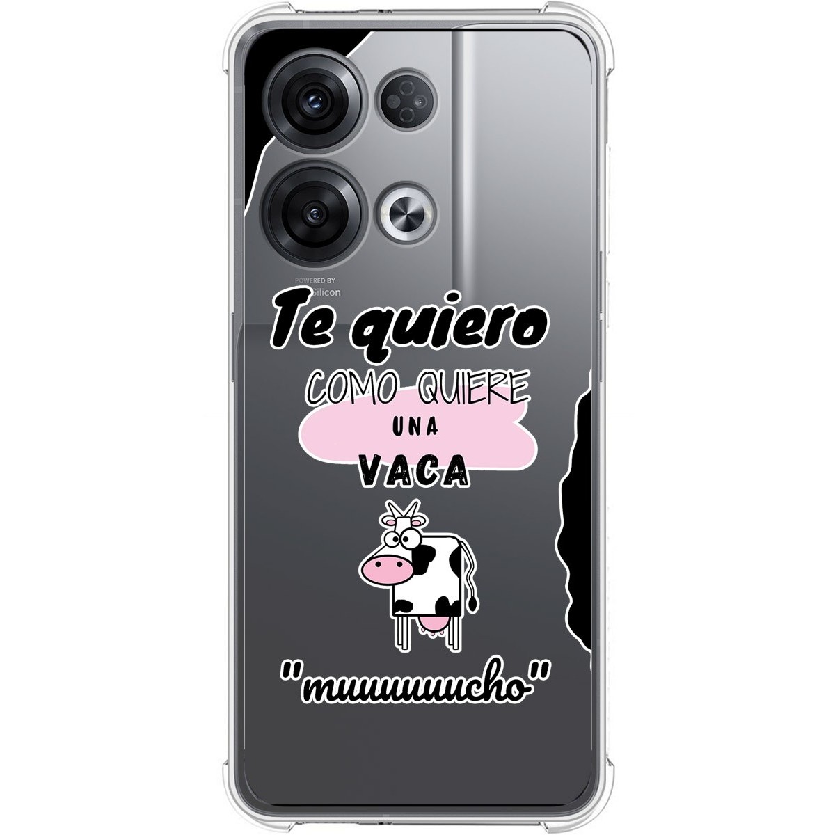Funda Silicona Antigolpes para Oppo Reno 8 Pro 5G diseño Vaca Dibujos
