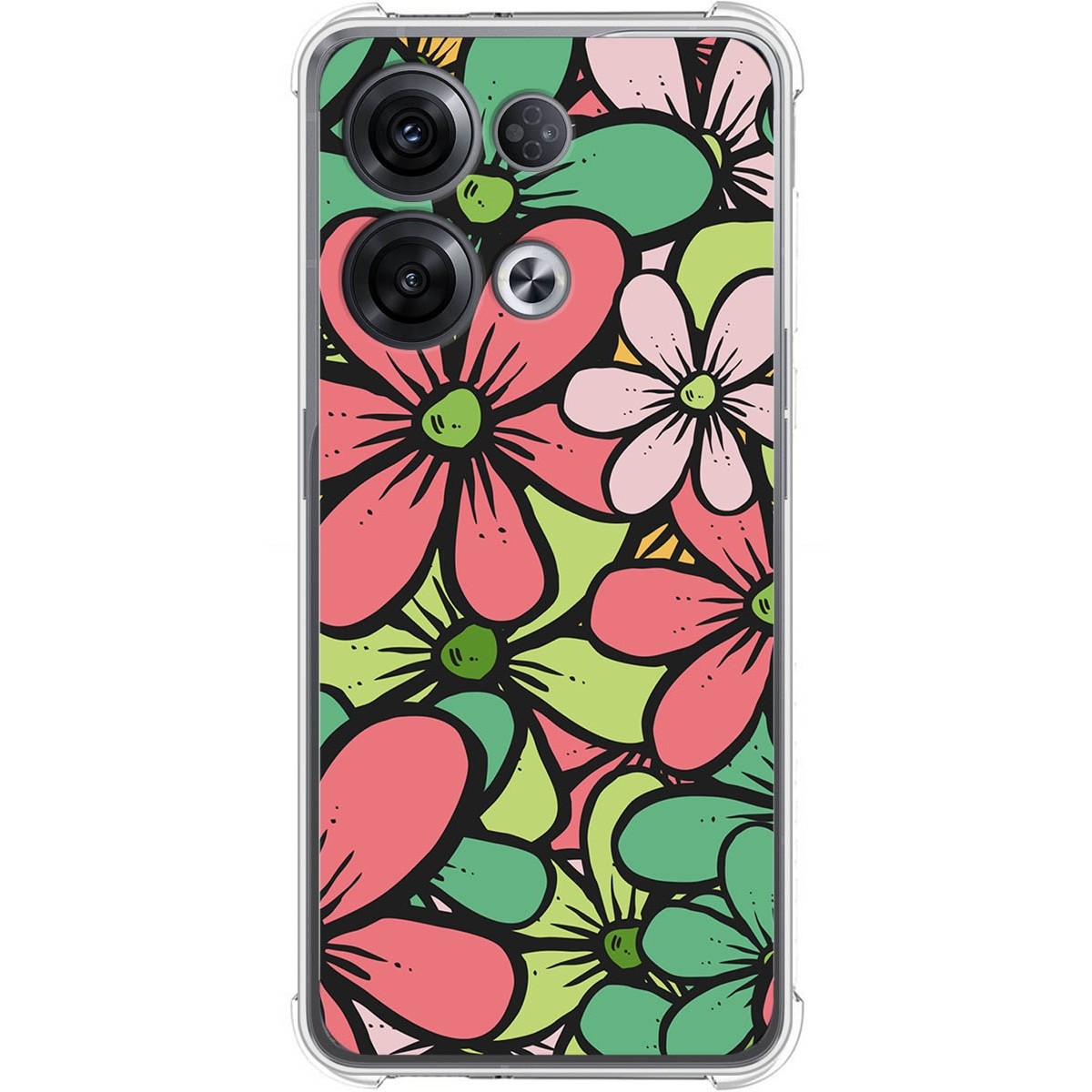 Funda Silicona Antigolpes para Oppo Reno 8 Pro 5G diseño Flores 02 Dibujos