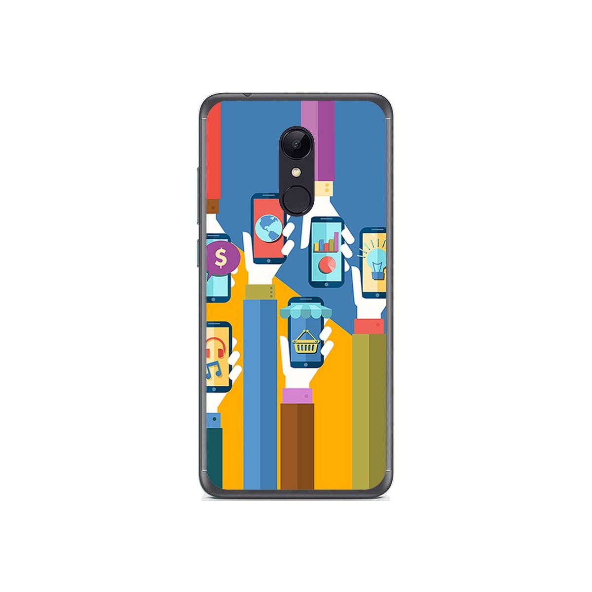 Funda Gel Tpu para Xiaomi Redmi 5 Plus Diseño Apps Dibujos