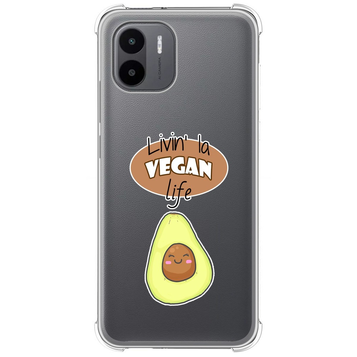 Funda Silicona Antigolpes para Xiaomi Redmi A1 diseño Vegan Life Dibujos