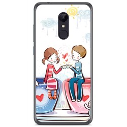 Funda Gel Tpu para Xiaomi Redmi 5 Plus Diseño Cafe Dibujos