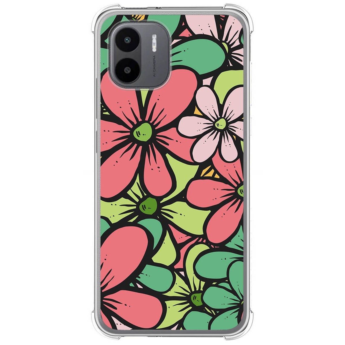 Funda Silicona Antigolpes para Xiaomi Redmi A1 diseño Flores 02 Dibujos