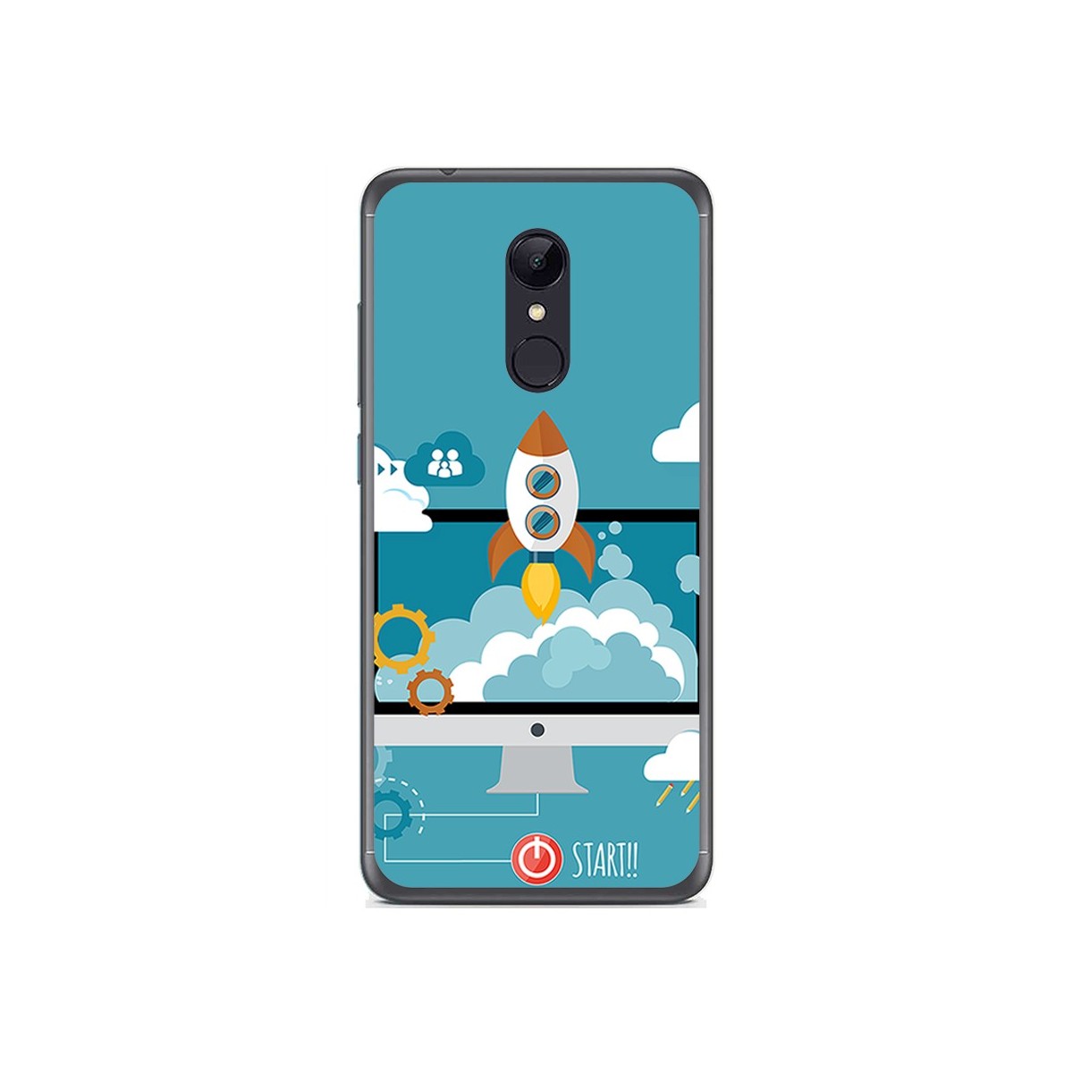 Funda Gel Tpu para Xiaomi Redmi 5 Plus Diseño Cohete Dibujos