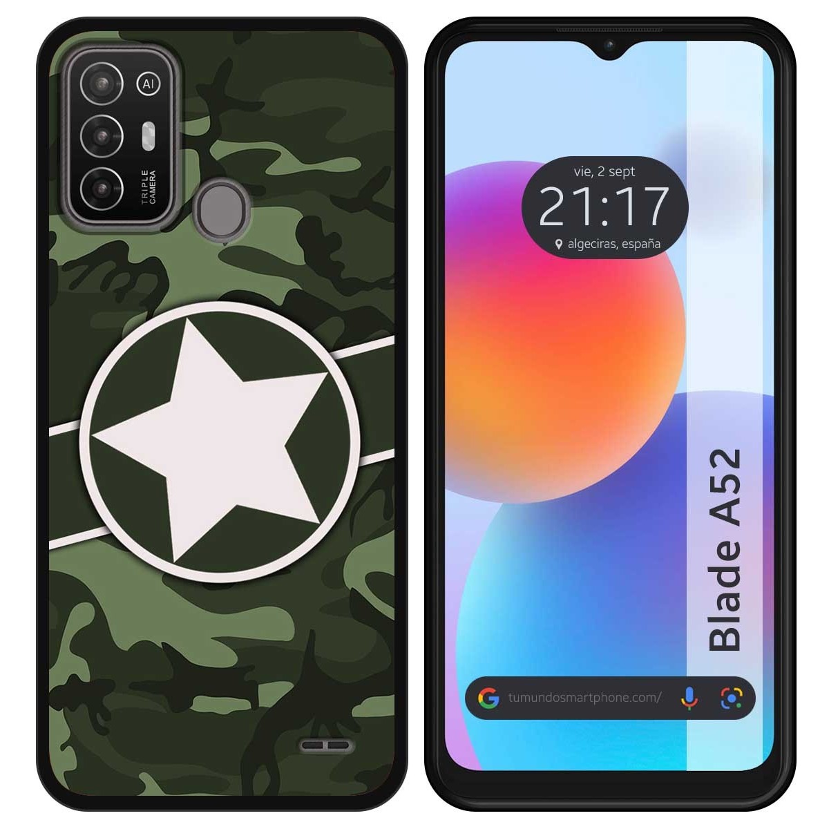 Funda Silicona para ZTE Blade A52 diseño Camuflaje 01 Dibujos