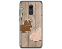 Funda Gel Tpu para Xiaomi Redmi 5 Plus Diseño Corazones Madera Dibujos