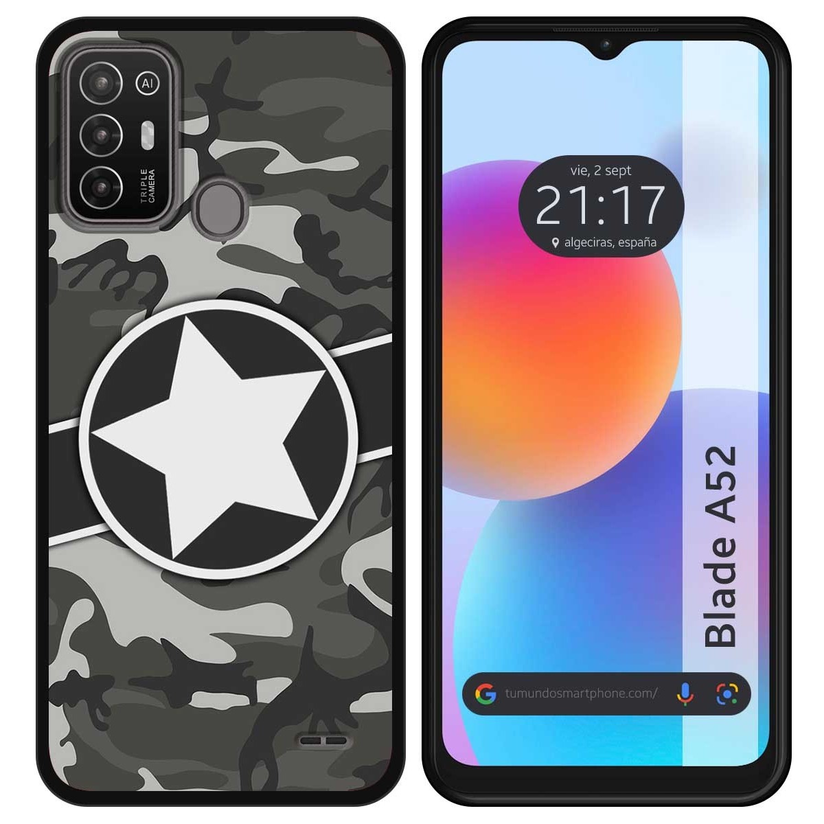 Funda Silicona para ZTE Blade A52 diseño Camuflaje 02 Dibujos