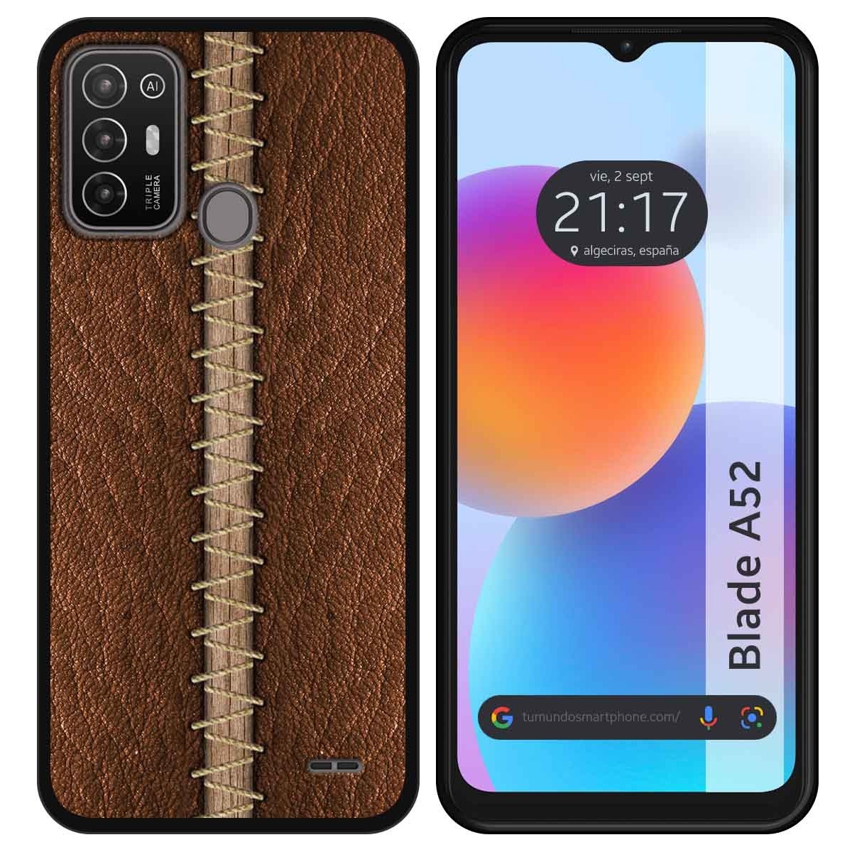 Funda Silicona para ZTE Blade A52 diseño Cuero 01 Dibujos