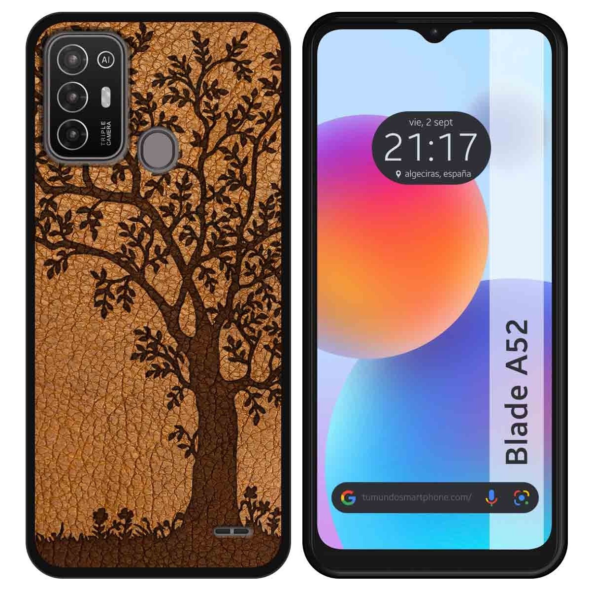 Funda Silicona para ZTE Blade A52 diseño Cuero 03 Dibujos