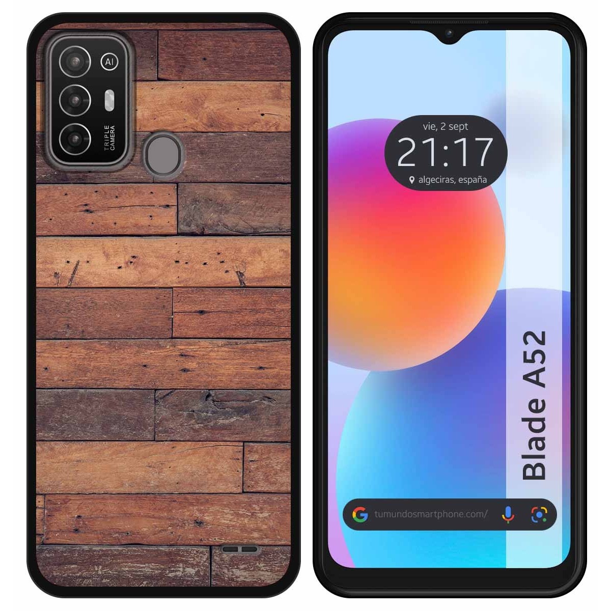 Funda Silicona para ZTE Blade A52 diseño Madera 03 Dibujos