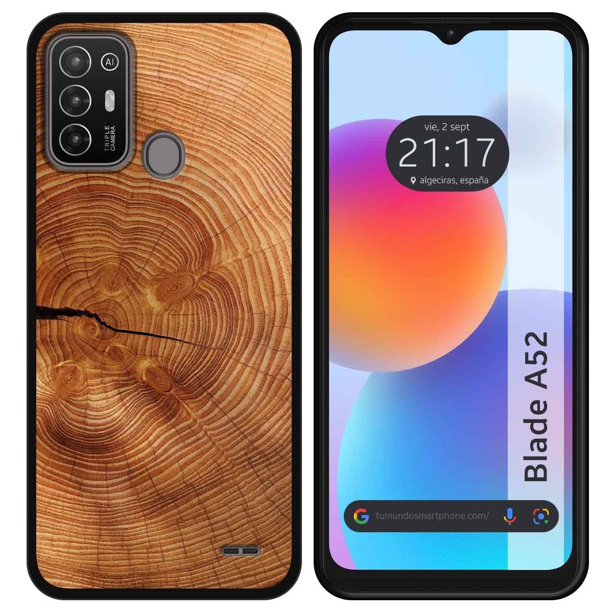 Funda Silicona para ZTE Blade A52 diseño Madera 04 Dibujos
