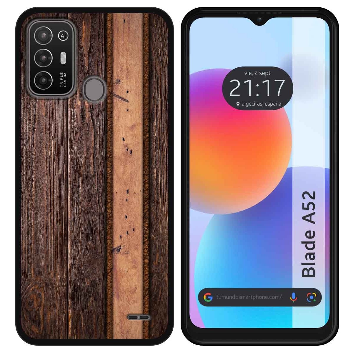 Funda Silicona para ZTE Blade A52 diseño Madera 05 Dibujos