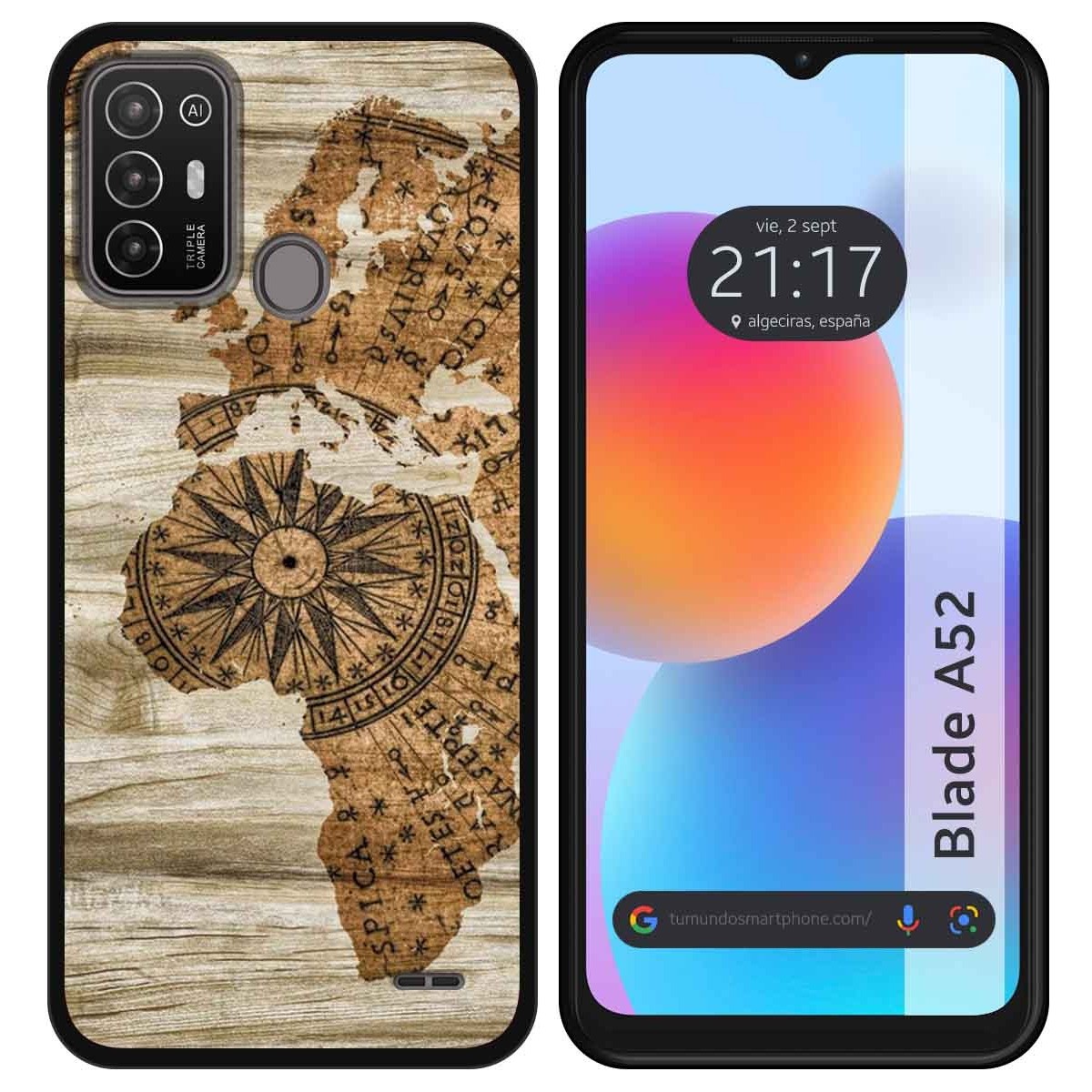 Funda Silicona para ZTE Blade A52 diseño Madera 07 Dibujos