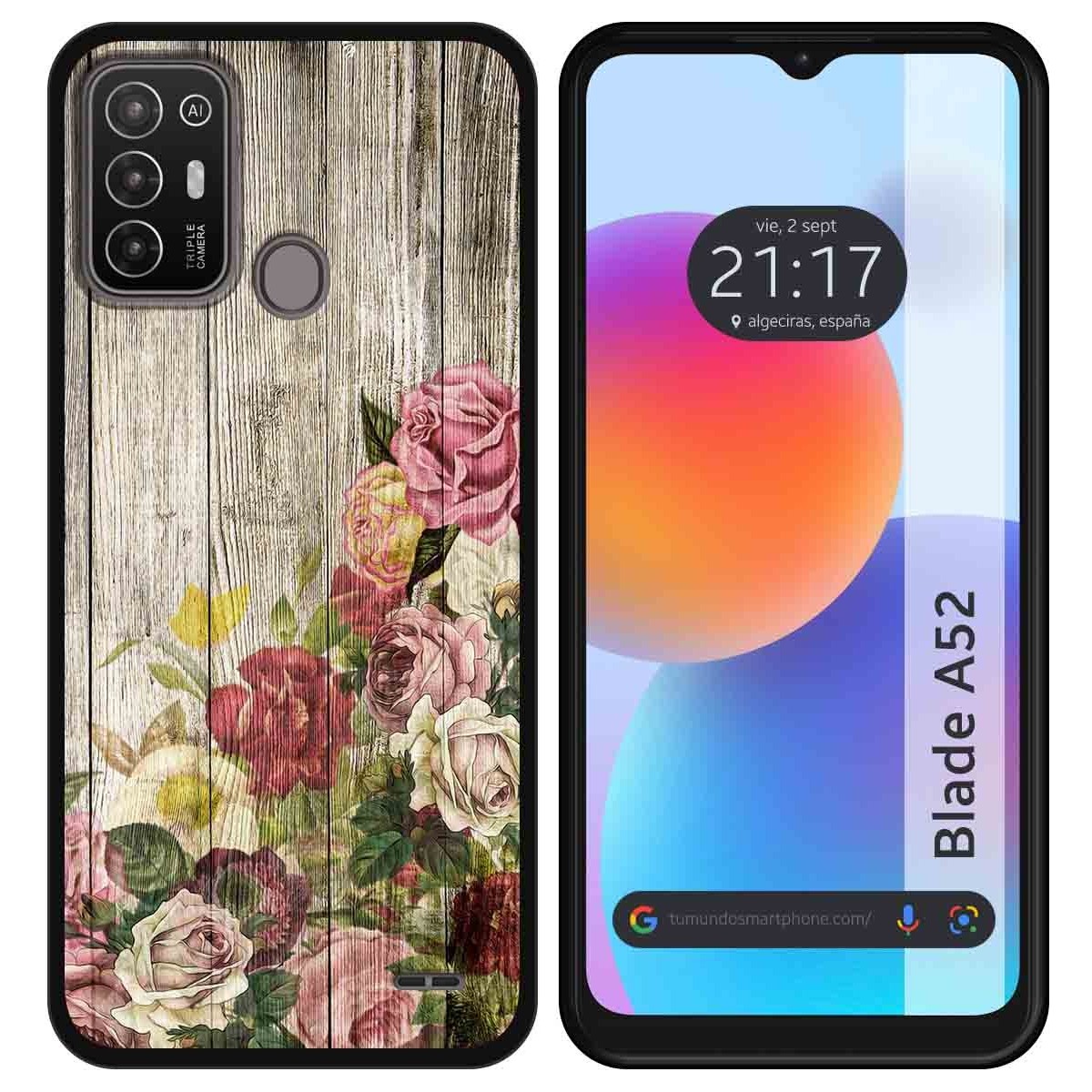 Funda Silicona para ZTE Blade A52 diseño Madera 08 Dibujos