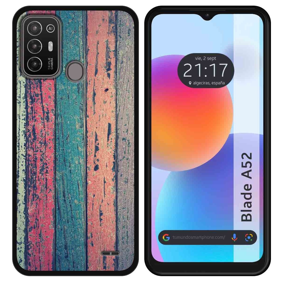 Funda Silicona para ZTE Blade A52 diseño Madera 10 Dibujos