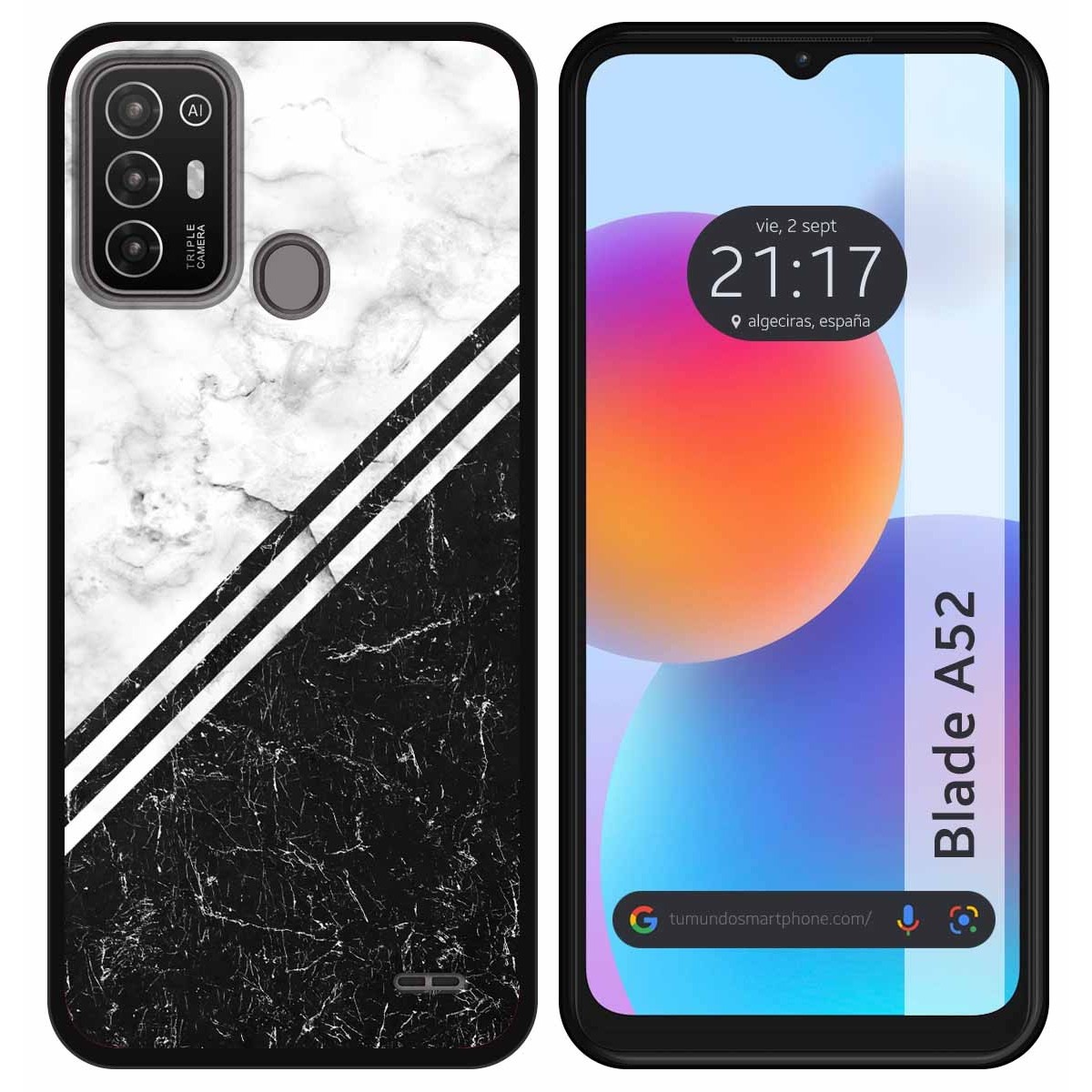 Funda Silicona para ZTE Blade A52 diseño Mármol 01 Dibujos