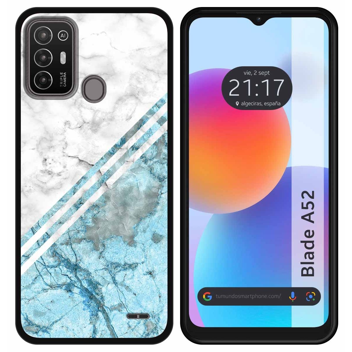 Funda Silicona para ZTE Blade A52 diseño Mármol 02 Dibujos