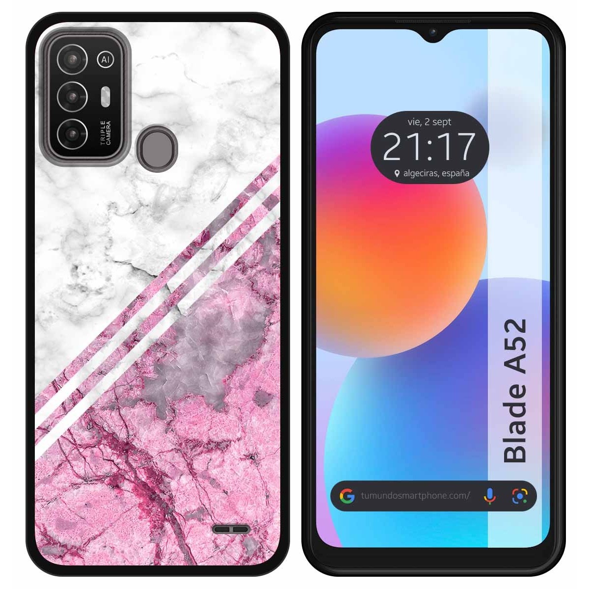 Funda Silicona para ZTE Blade A52 diseño Mármol 03 Dibujos