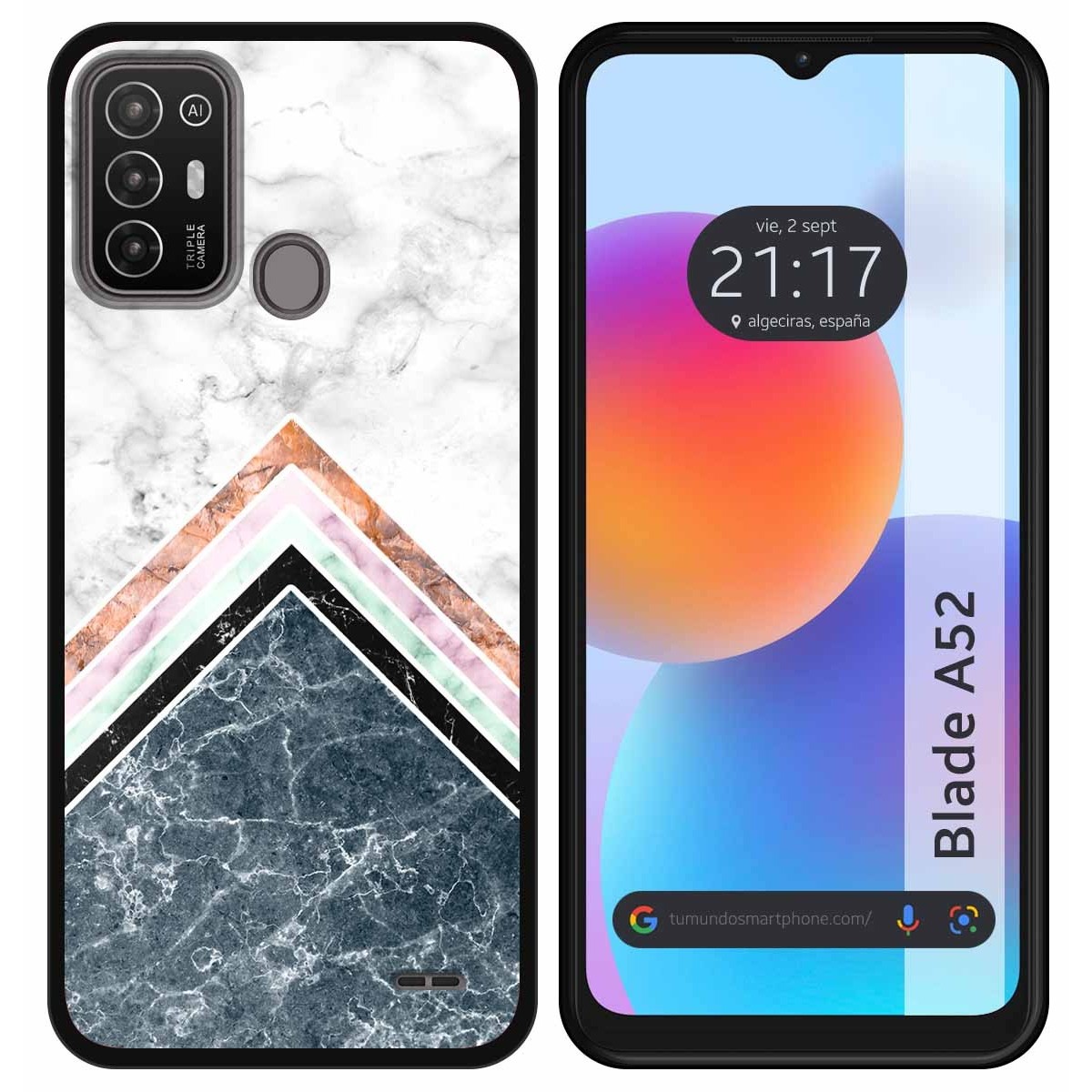Funda Silicona para ZTE Blade A52 diseño Mármol 05 Dibujos
