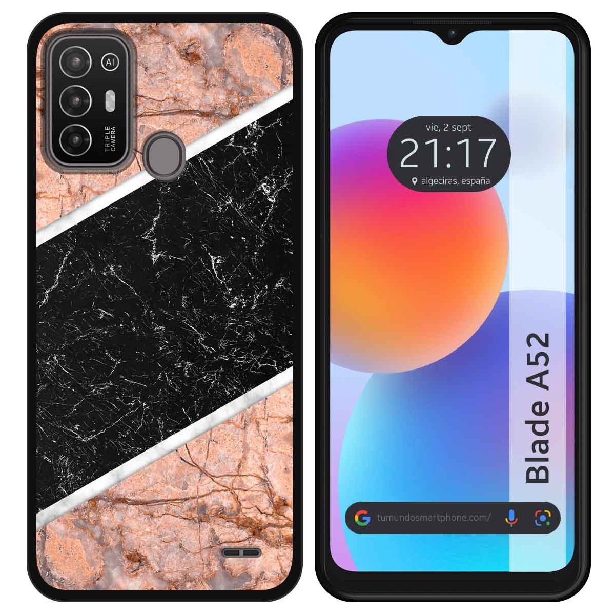 Funda Silicona para ZTE Blade A52 diseño Mármol 07 Dibujos