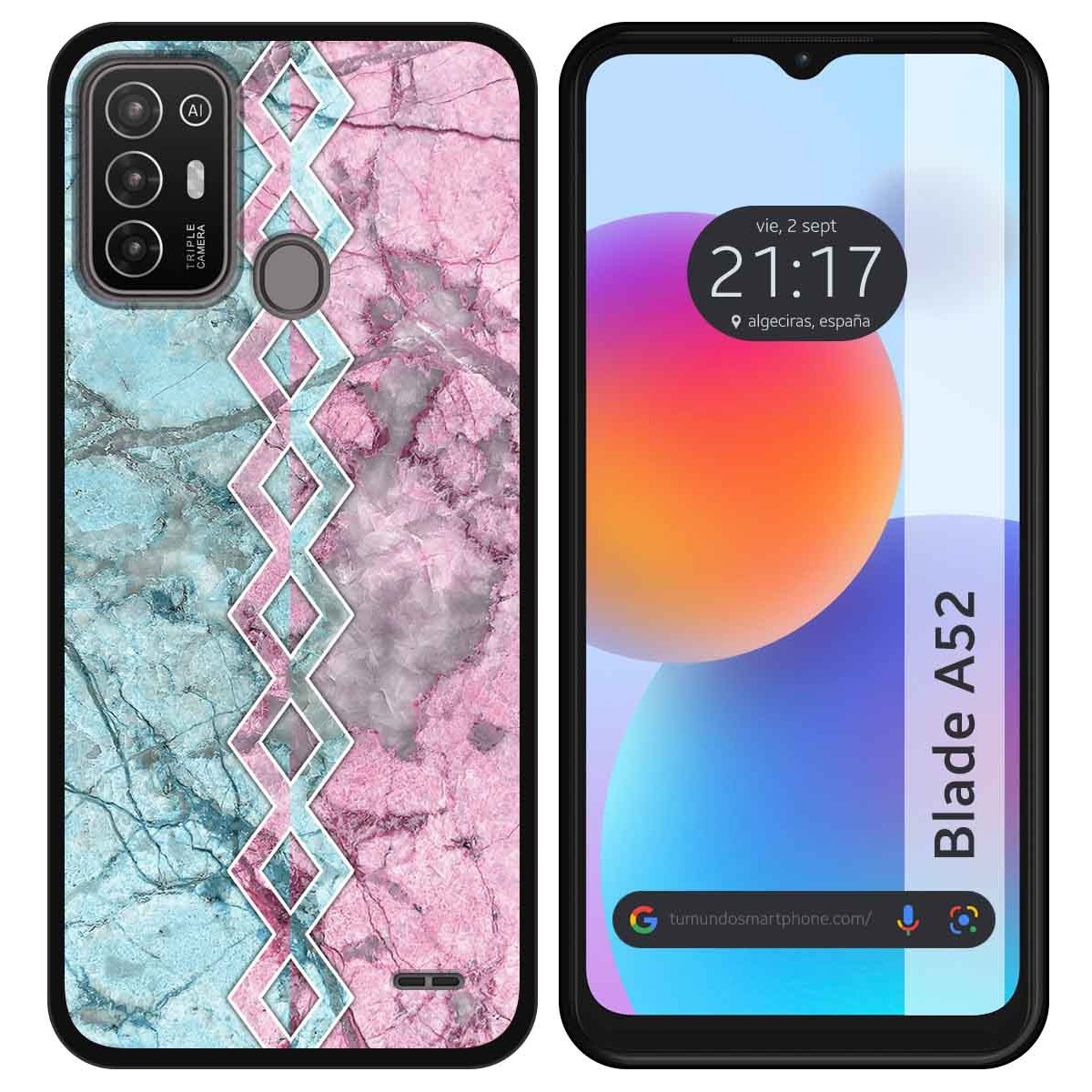 Funda Silicona para ZTE Blade A52 diseño Mármol 08 Dibujos