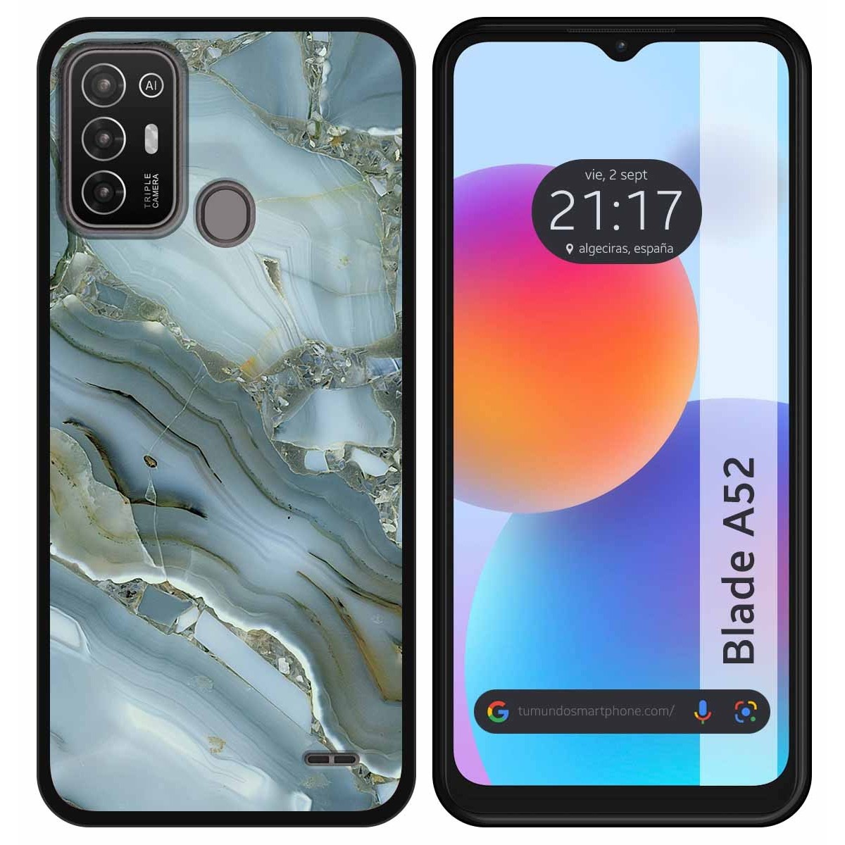 Funda Silicona para ZTE Blade A52 diseño Mármol 09 Dibujos