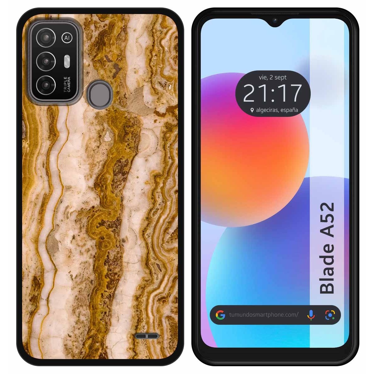 Funda Silicona para ZTE Blade A52 diseño Mármol 10 Dibujos