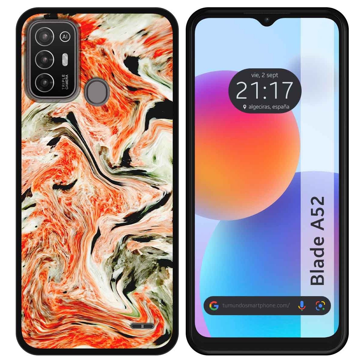 Funda Silicona para ZTE Blade A52 diseño Mármol 12 Dibujos