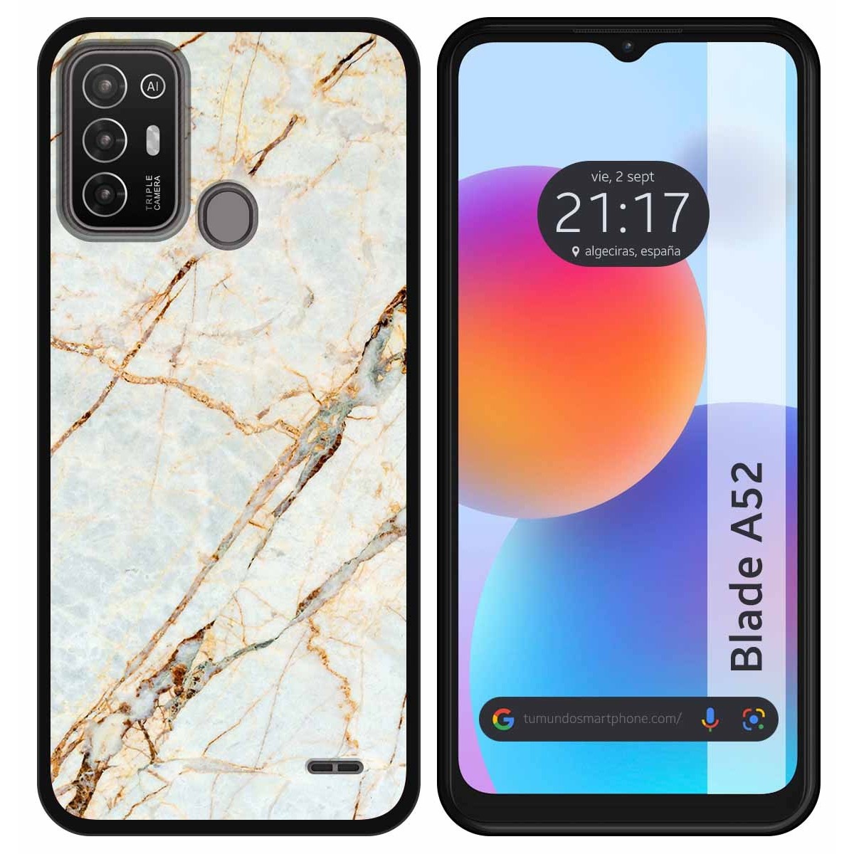 Funda Silicona para ZTE Blade A52 diseño Mármol 13 Dibujos