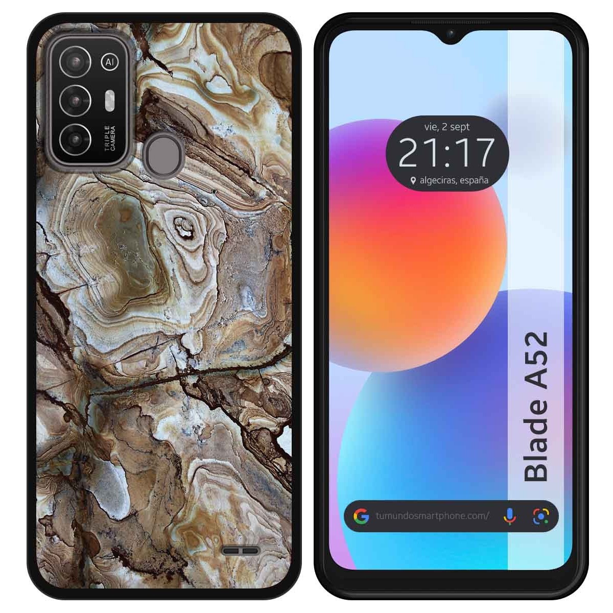 Funda Silicona para ZTE Blade A52 diseño Mármol 14 Dibujos