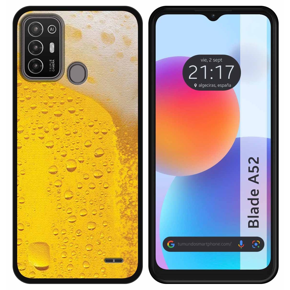 Funda Silicona para ZTE Blade A52 diseño Cerveza Dibujos