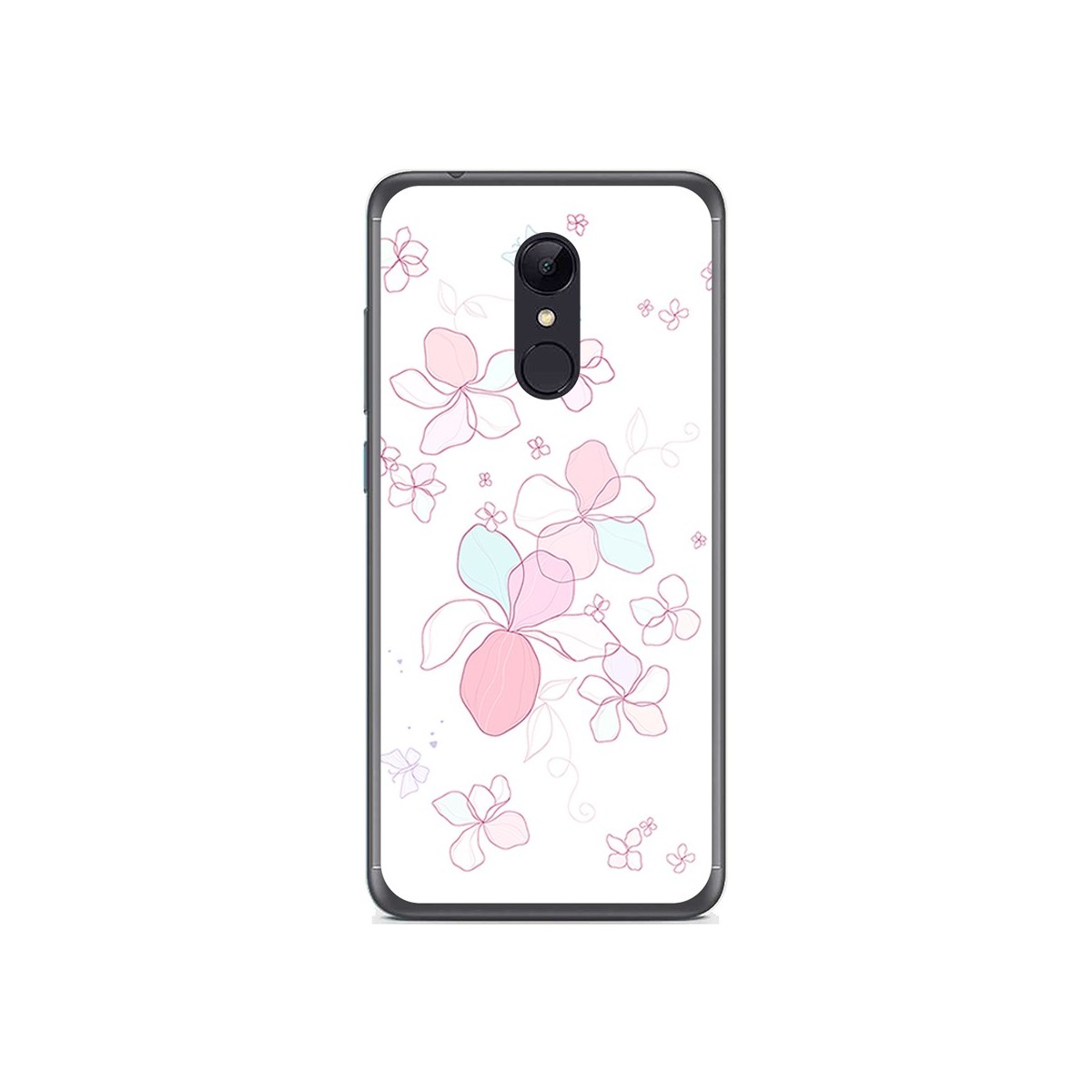 Funda Gel Tpu para Xiaomi Redmi 5 Plus Diseño Flores Minimal Dibujos