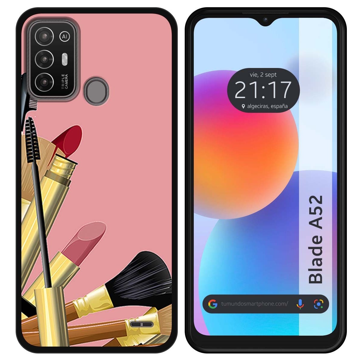 Funda Silicona para ZTE Blade A52 diseño Brochas Dibujos