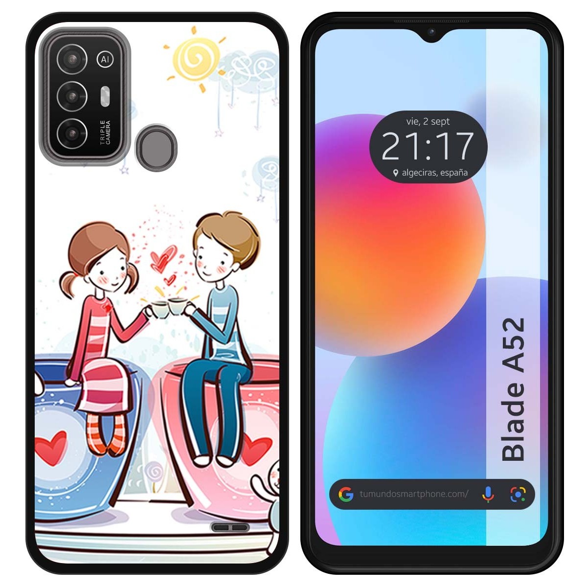 Funda Silicona para ZTE Blade A52 diseño Café Dibujos