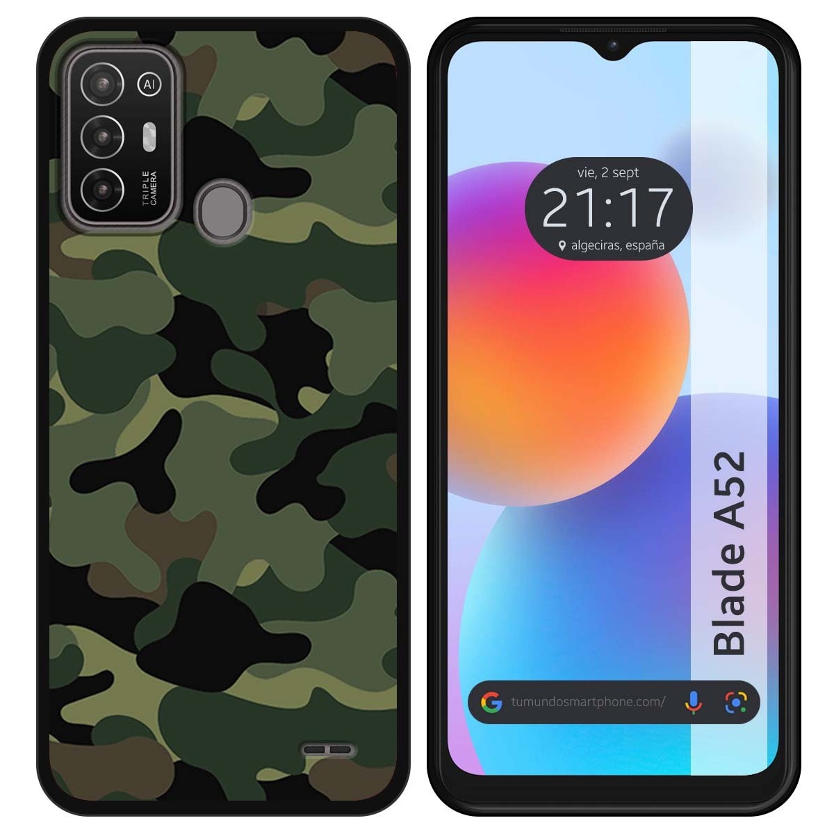 Funda Silicona para ZTE Blade A52 diseño Camuflaje Dibujos