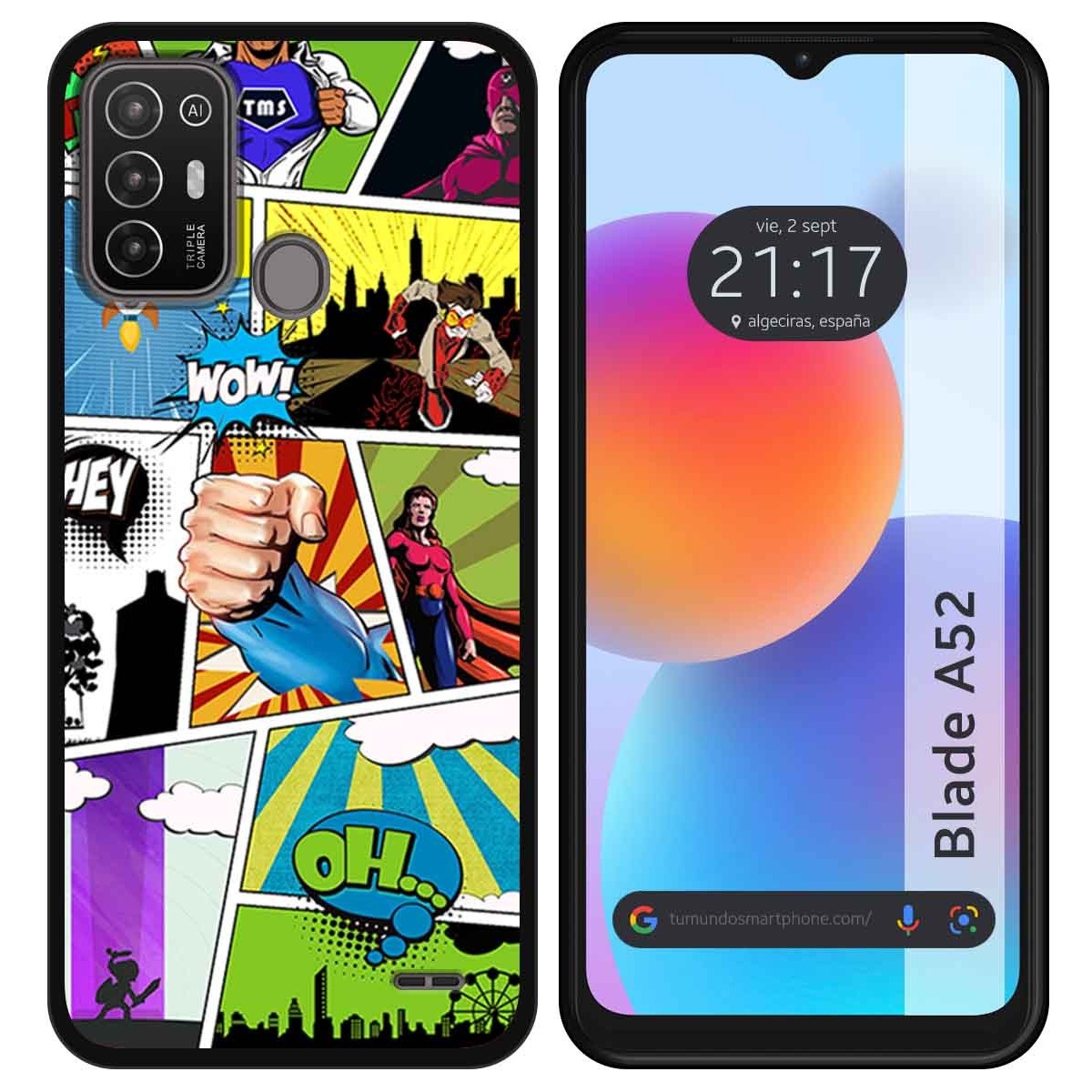 Funda Silicona para ZTE Blade A52 diseño Comic Dibujos