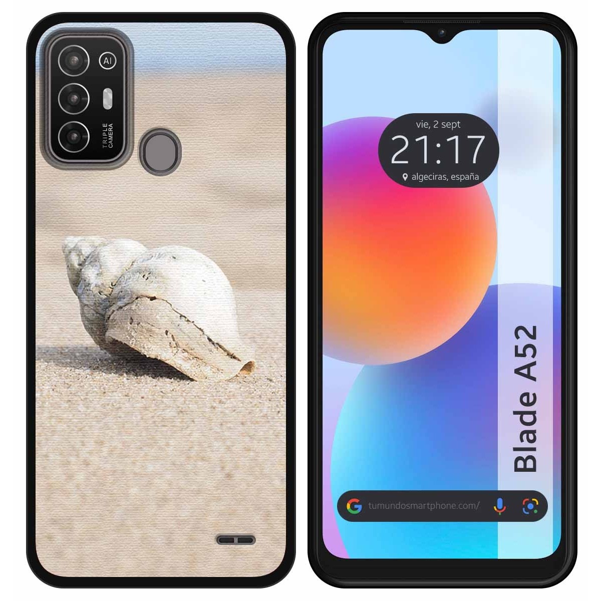 Funda Silicona para ZTE Blade A52 diseño Concha Dibujos