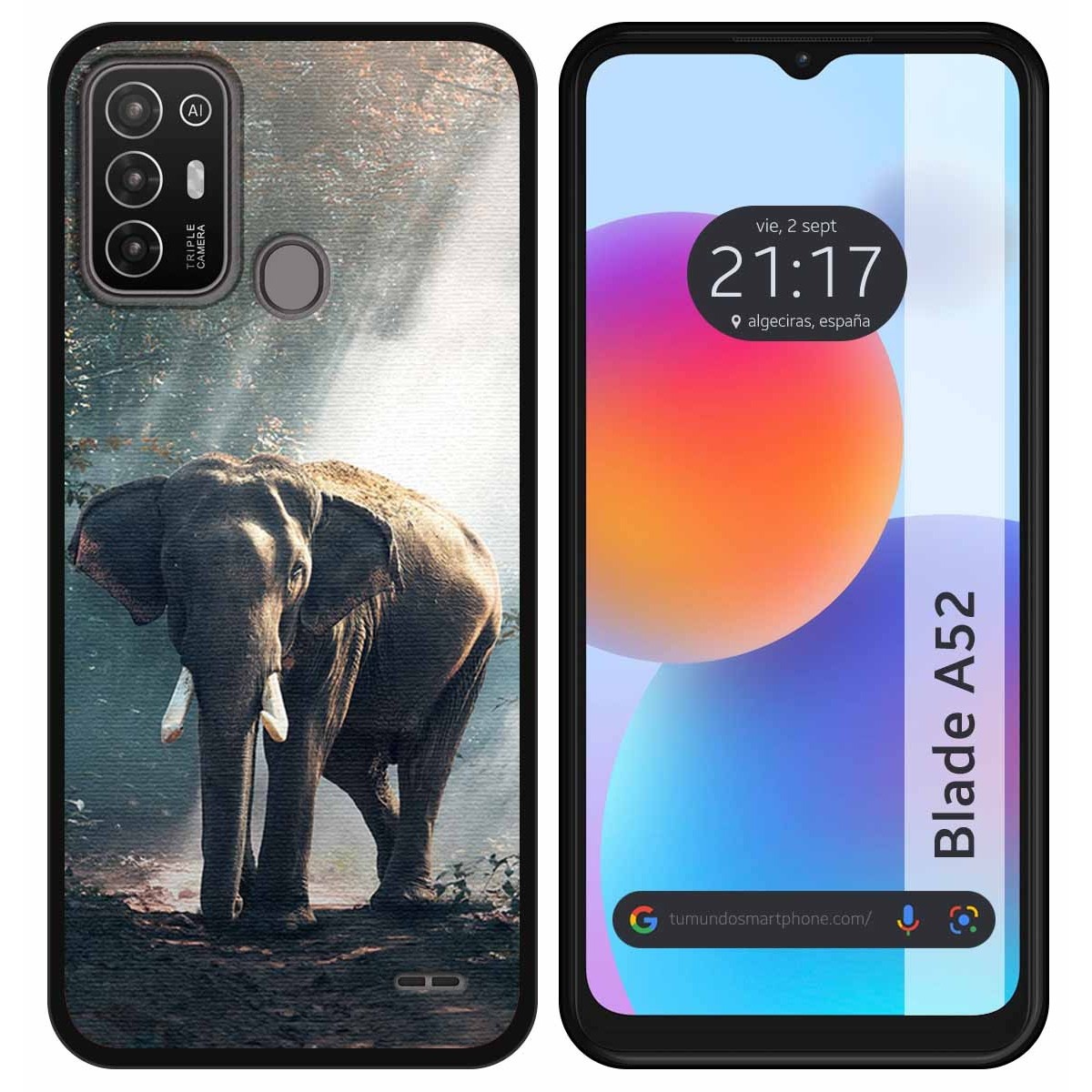 Funda Silicona para ZTE Blade A52 diseño Elefante Dibujos