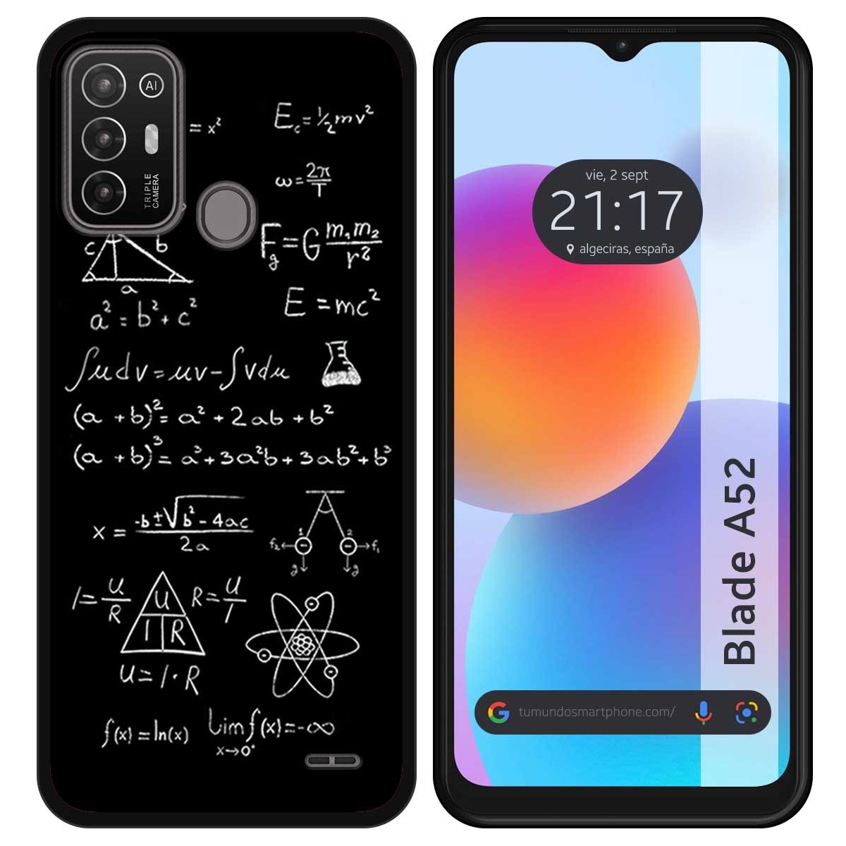 Funda Silicona para ZTE Blade A52 diseño Formulas Dibujos