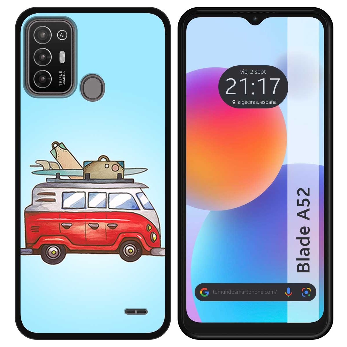 Funda Silicona para ZTE Blade A52 diseño Furgoneta Dibujos