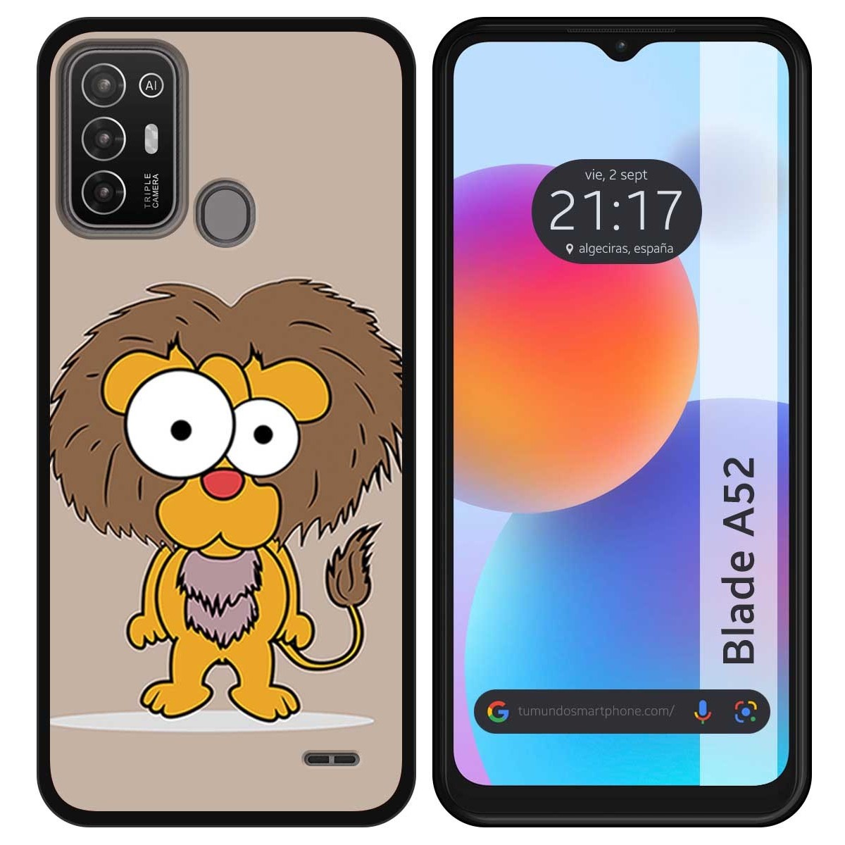 Funda Silicona para ZTE Blade A52 diseño Leon Dibujos
