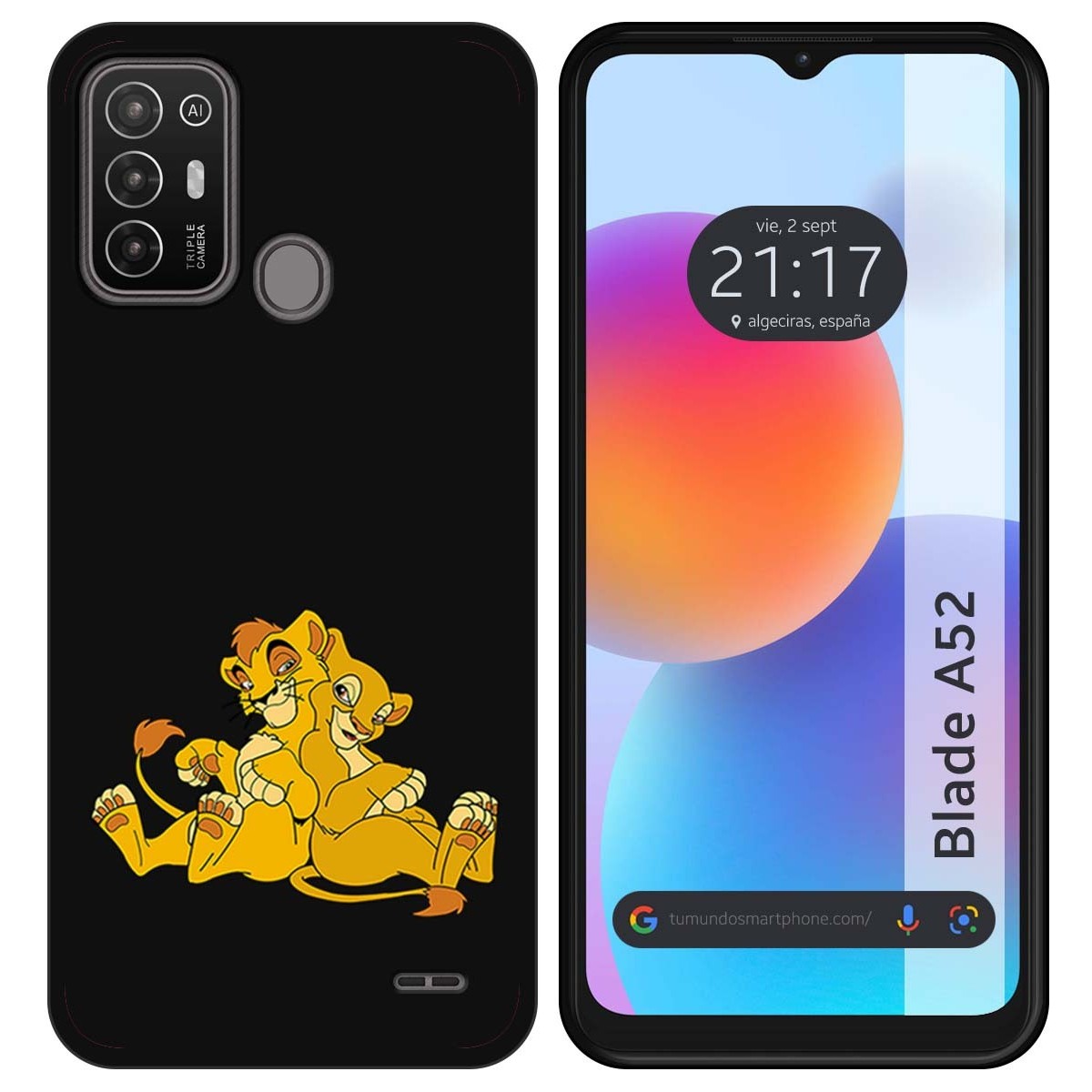 Funda Silicona para ZTE Blade A52 diseño Leones Dibujos