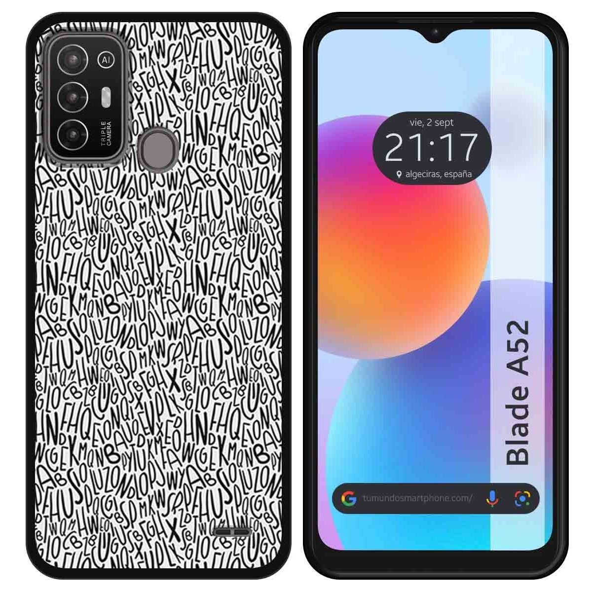 Funda Silicona para ZTE Blade A52 diseño Letras Dibujos