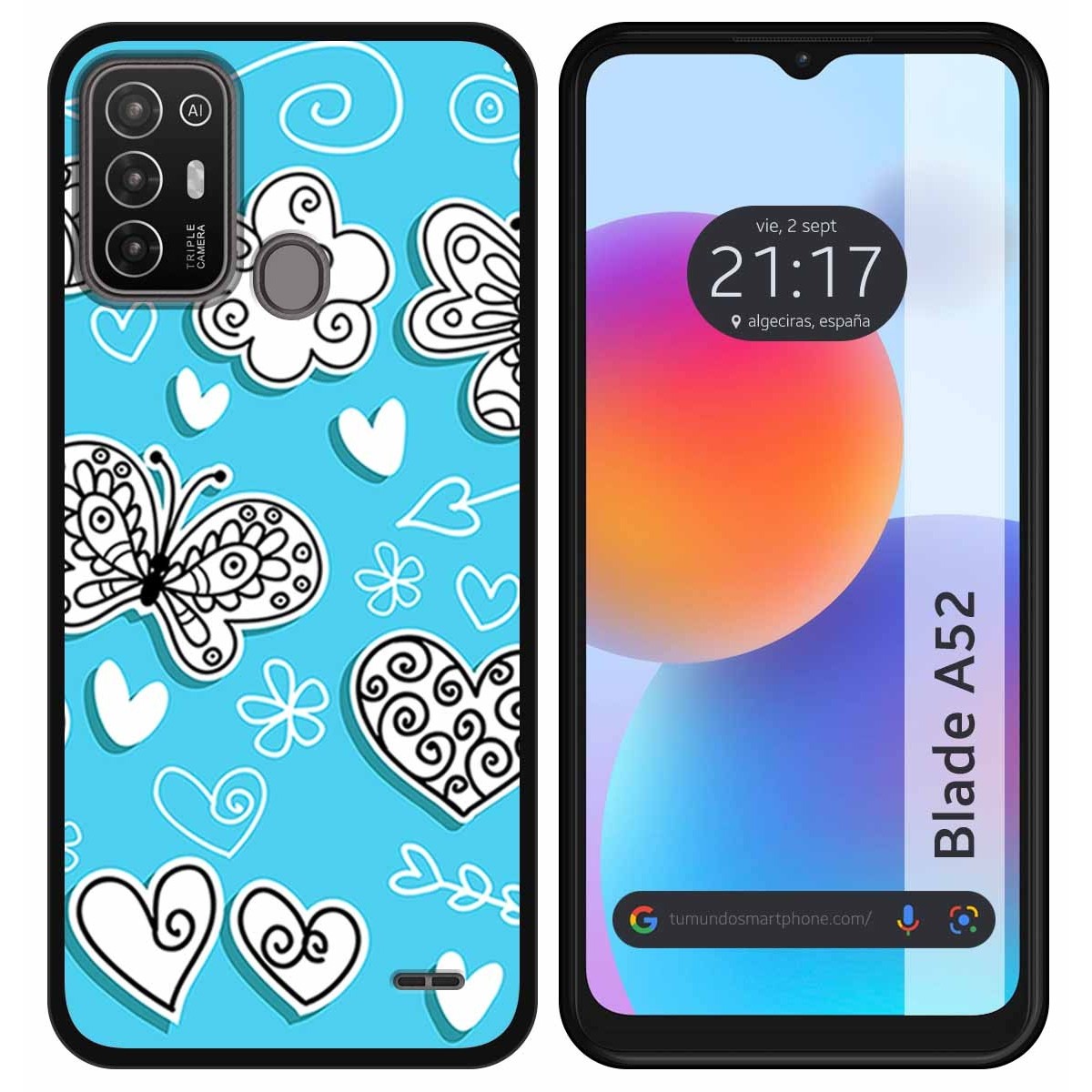 Funda Silicona para ZTE Blade A52 diseño Mariposas Dibujos