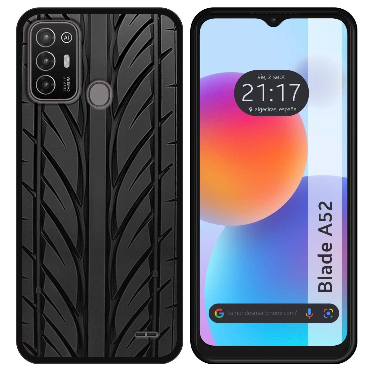 Funda Silicona para ZTE Blade A52 diseño Neumatico Dibujos