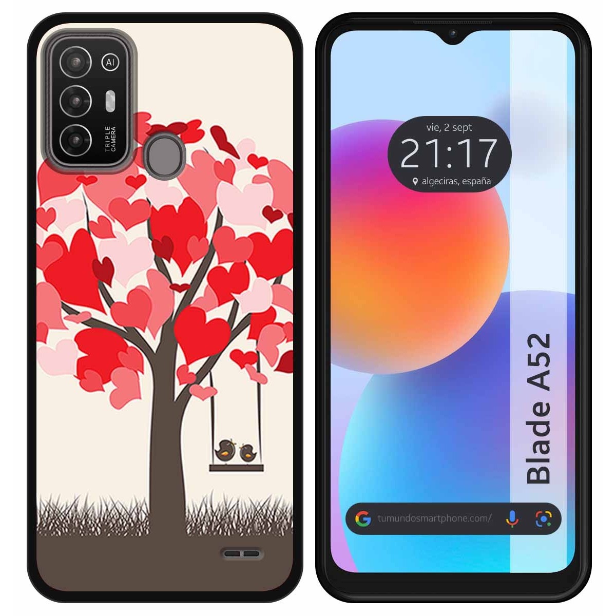Funda Silicona para ZTE Blade A52 diseño Pajaritos Dibujos