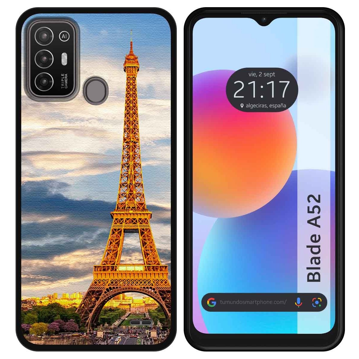 Funda Silicona para ZTE Blade A52 diseño Paris Dibujos