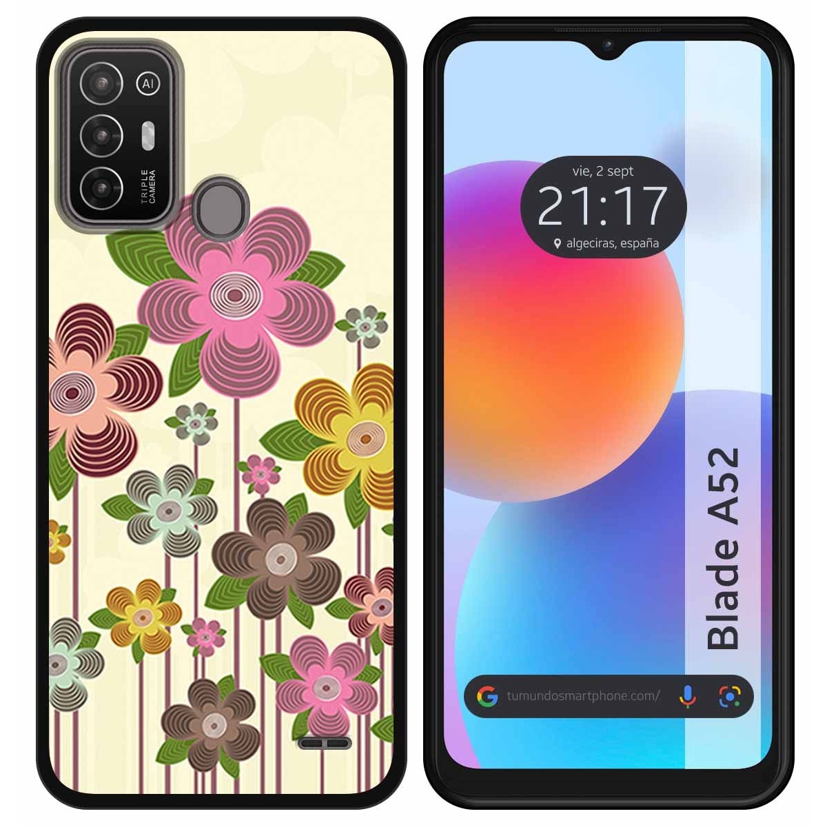 Funda Silicona para ZTE Blade A52 diseño Primavera En Flor Dibujos