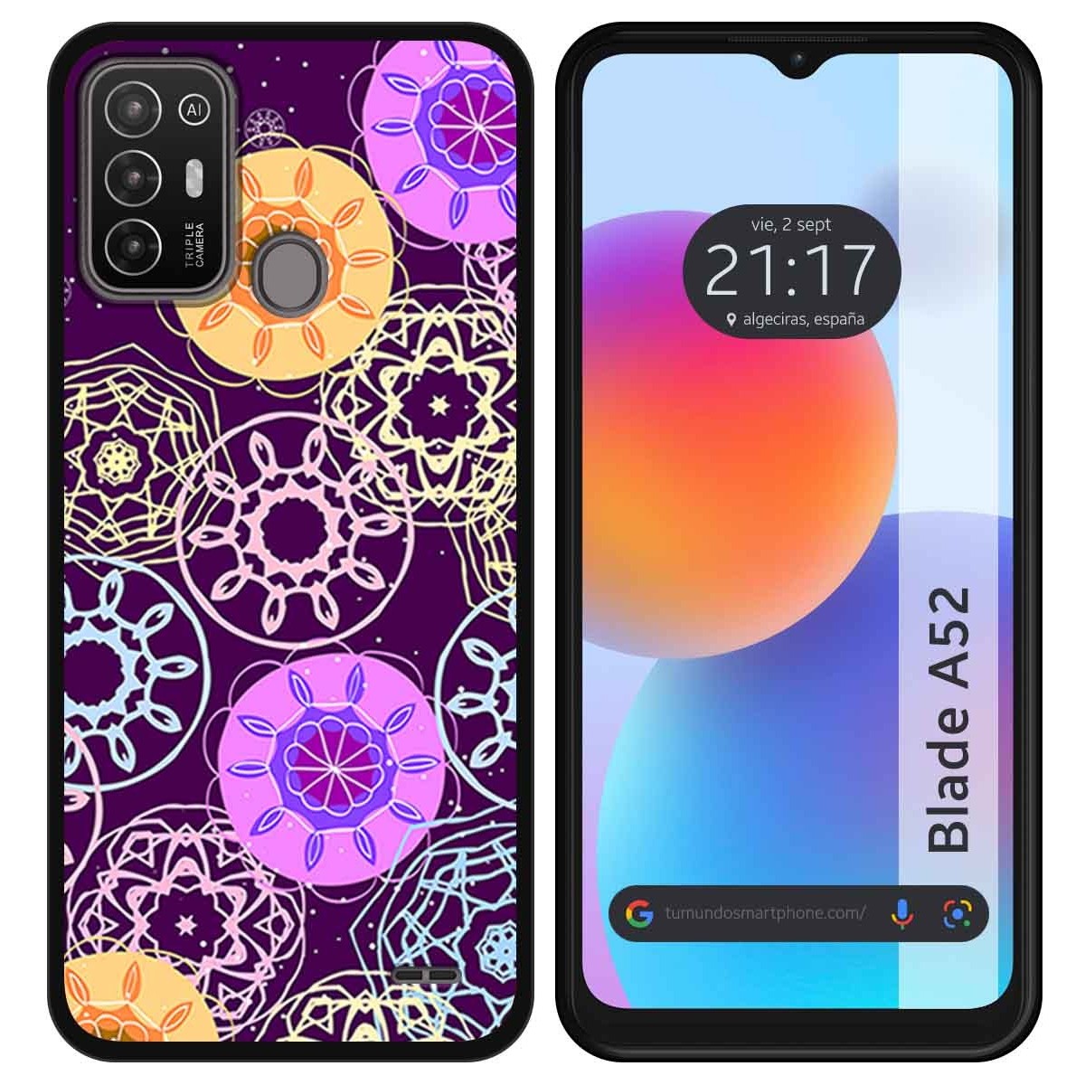 Funda Silicona para ZTE Blade A52 diseño Radial Dibujos
